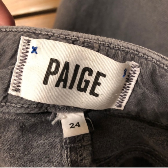 PAIGE Grey Pants with Zipper Details Size 24 - Picture 2 of 4